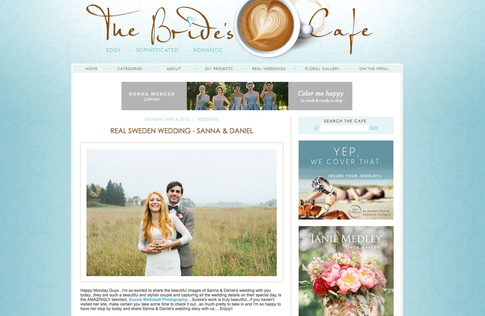 Featured at top bride blog